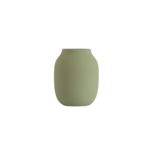 Vase Steingut handgefertigt oliv-wohnsalon düsseldorf